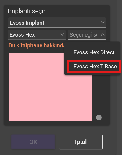 Evoss Hex TiBase seçimi